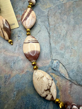 Load image into Gallery viewer, Brown Zebra Jasper Asymmetrical Jewelry Set