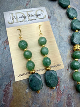 Load image into Gallery viewer, Mint Jasper and Quartz Stone Beaded Jewelry Set