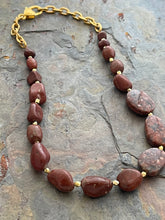 Load image into Gallery viewer, Red Jasper Asymmetrical stone necklace