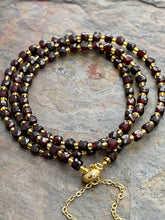 Load image into Gallery viewer, Cubed Garnet Convertible Bracelet/Necklace with sliding clasp