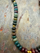 Load image into Gallery viewer, Ocean Jasper Carabiner Necklace with Carnelian and Quartz Interchangeable Pendants