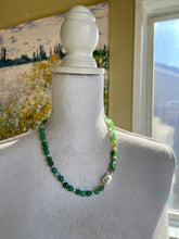 Load image into Gallery viewer, Green Botswana Agate and Saturn Chalcedony stone Jewelry Set
