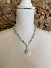 Load image into Gallery viewer, Multi Pendant Necklace and Earring Jewelry Set featuring Cubed Amazonite Beads
