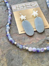 Load image into Gallery viewer, Moonlit Jade and Angelite stone Jewelry Set with crystal starfish pearl beads
