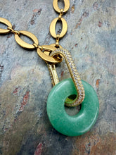 Load image into Gallery viewer, Green Aventurine Carabiner Necklace
