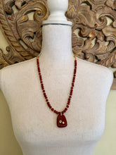 Load image into Gallery viewer, Carnelian Pendant Necklace and Earring Jewelry Set with Red Jasper beads
