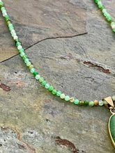 Load image into Gallery viewer, Green Aventurine stone pendant necklace with Chrysoprase be
