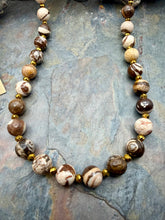 Load image into Gallery viewer, Faceted Brown Zebra Jasper Beaded Jewelry Set
