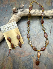 Load image into Gallery viewer, Red Wooden Jasper Beaded Y Necklace Jewelry Set
