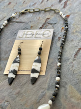 Load image into Gallery viewer, Zebra Jasper Jewelry Set with bronze accents
