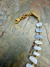 Load image into Gallery viewer, Blue Lace Agate Bib Style Pendant Necklace
