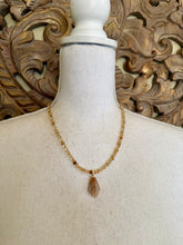 Load image into Gallery viewer, Citrine Stone Beaded Necklace with Rutile in Quartz Pendant

