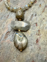 Load image into Gallery viewer, Labradorite Stone Jewelry Set with Handmade Pendant
