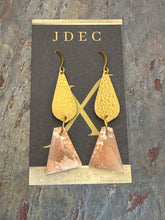 Load image into Gallery viewer, Scolecite Stone Earrings with Brass Connector Charms
