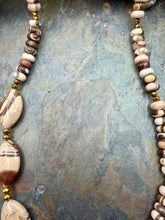 Load image into Gallery viewer, Brown Zebra Jasper Asymmetrical Jewelry Set
