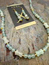 Load image into Gallery viewer, Aqua Quartz Stone Beaded Necklace and Earring Set
