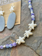 Load image into Gallery viewer, Moonlit Jade and Angelite stone Jewelry Set with crystal starfish pearl beads
