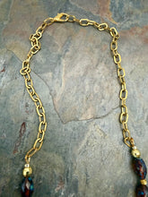 Load image into Gallery viewer, Dragon’s Vein Agate Pendant Necklace with Czech Glass Beads
