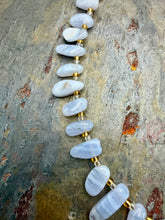 Load image into Gallery viewer, Blue Lace Agate Bib Style Pendant Necklace
