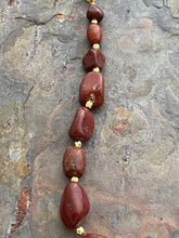 Load image into Gallery viewer, Red Jasper Asymmetrical stone necklace
