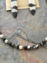 Load image into Gallery viewer, Zebra Jasper Jewelry Set with bronze accents

