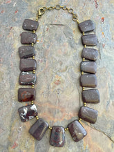 Load image into Gallery viewer, Trapezoid shaped Jasper beaded bib necklace
