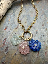Load image into Gallery viewer, Interchangeable Semi Precious Gemstone Pendant Necklace with Carabiner Clasp.
