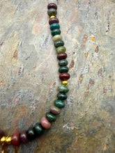 Load image into Gallery viewer, Ocean Jasper Carabiner Necklace with Carnelian and Quartz Interchangeable Pendants

