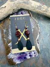 Load image into Gallery viewer, Czech Glass Earrings with Garnet Stone Beads
