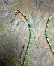 Load image into Gallery viewer, Petite Chrysoprase Beaded Necklace with  Green Aventurine Pendant
