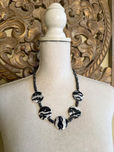 Load image into Gallery viewer, Black and White Zebra Jasper Stone Beaded Necklace
