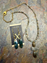 Load image into Gallery viewer, Labradorite Stone Jewelry Set with Handmade Pendant
