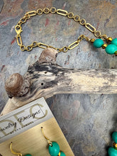 Load image into Gallery viewer, Magnesite and Czech Glass Jewelry Set with Turquoise Pendant
