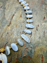 Load image into Gallery viewer, Blue Lace Agate Bib Style Pendant Necklace
