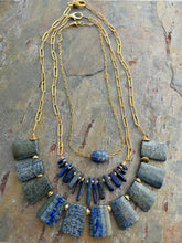 Load image into Gallery viewer, Lapis Lazuli three piece nesting necklace set
