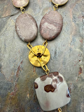 Load image into Gallery viewer, Chohua Jasper Statement Necklace with Gold Vermeil Jasper Connectors
