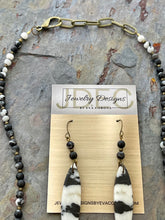Load image into Gallery viewer, Zebra Jasper Jewelry Set with bronze accents
