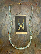 Load image into Gallery viewer, Aqua Quartz Stone Beaded Necklace and Earring Set
