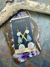 Load image into Gallery viewer, Czech Glass Earrings with Large Freshwater Pearl Coin Beads
