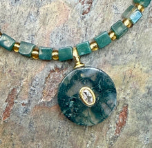 Load image into Gallery viewer, Moss Agate Three Piece Petite Jewelry Set
