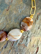 Load image into Gallery viewer, Plum Agate Stone beaded necklace
