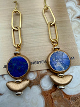 Load image into Gallery viewer, Lapis Lazuli Stone Earrings with Czech Glass
