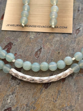 Load image into Gallery viewer, Light blue Chalcedony stone nesting necklace and earring set
