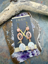 Load image into Gallery viewer, Freshwater Pearl, Sunstone and Agate Statement Earrings
