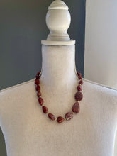 Load image into Gallery viewer, Red Jasper Asymmetrical stone necklace
