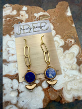 Load image into Gallery viewer, Lapis Lazuli Stone Earrings with Czech Glass
