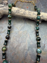 Load image into Gallery viewer, Green Botswana Agate and Quartz Stone Beaded Jewelry Set
