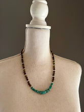 Load image into Gallery viewer, Green Labradorite Beaded Necklace with Nevada Fox Turquoise
