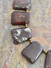 Load image into Gallery viewer, Trapezoid shaped Jasper beaded bib necklace
