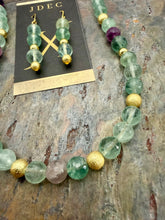 Load image into Gallery viewer, AAA Faceted Fluorite Stone Beaded Necklace with Earrings
